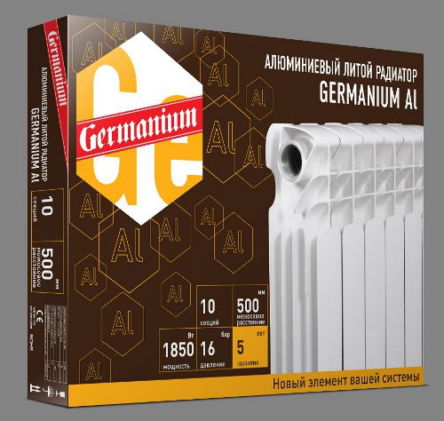 Зверніть увагу, як виглядає упаковка для алюмінієвих радіаторів Germanium: