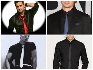 Щоб створити образ для ділової зустрічі, чорні штани і чорна сорочка повинні бути обов'язково доповнені краваткою білого, червоного, бордового або сірого кольорів