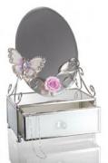 Шкатулка с зеркалом "Бабочка на чайной розе"